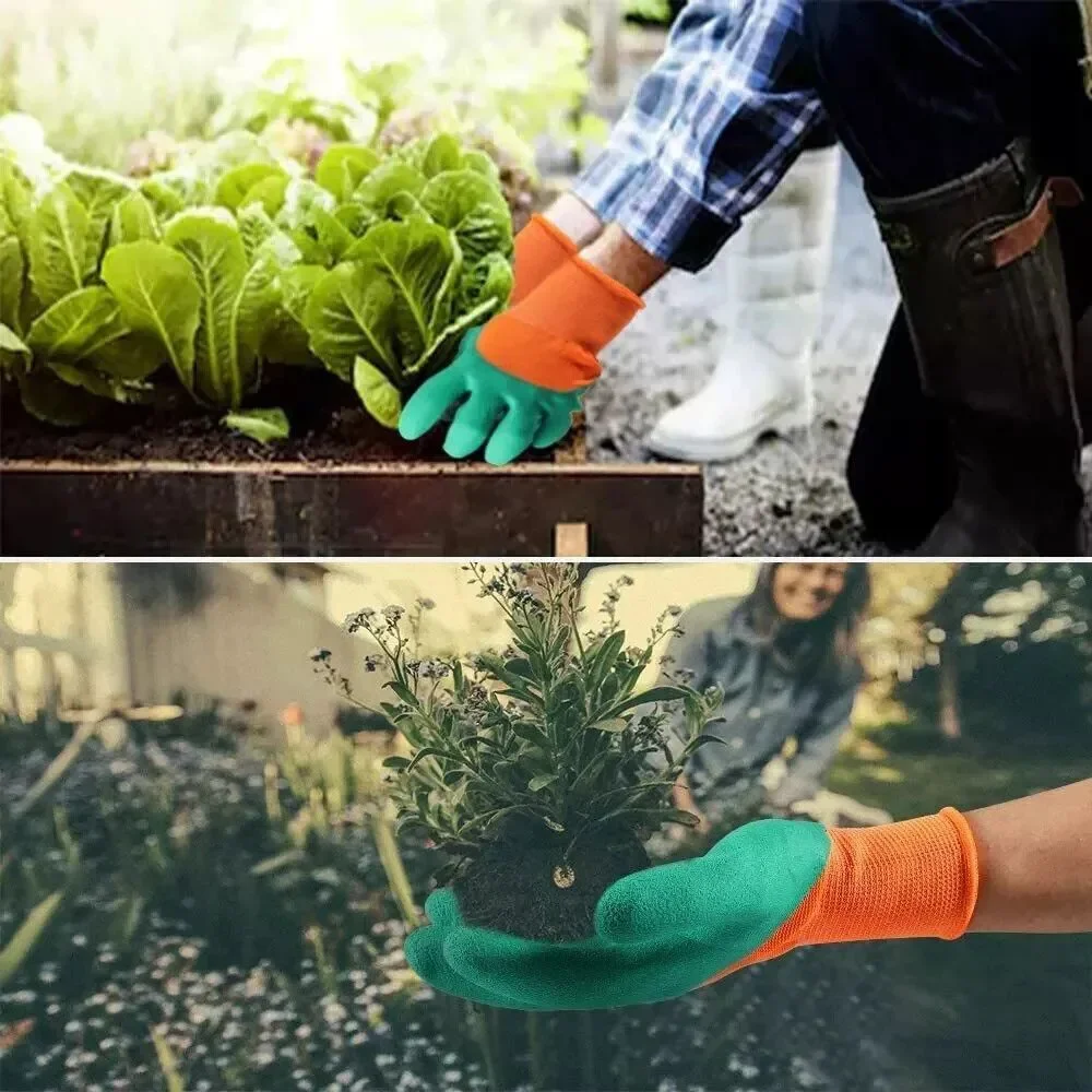Protective Garden Gloves w/ Claws, Planting Vegetables & Flowers Digging Soil